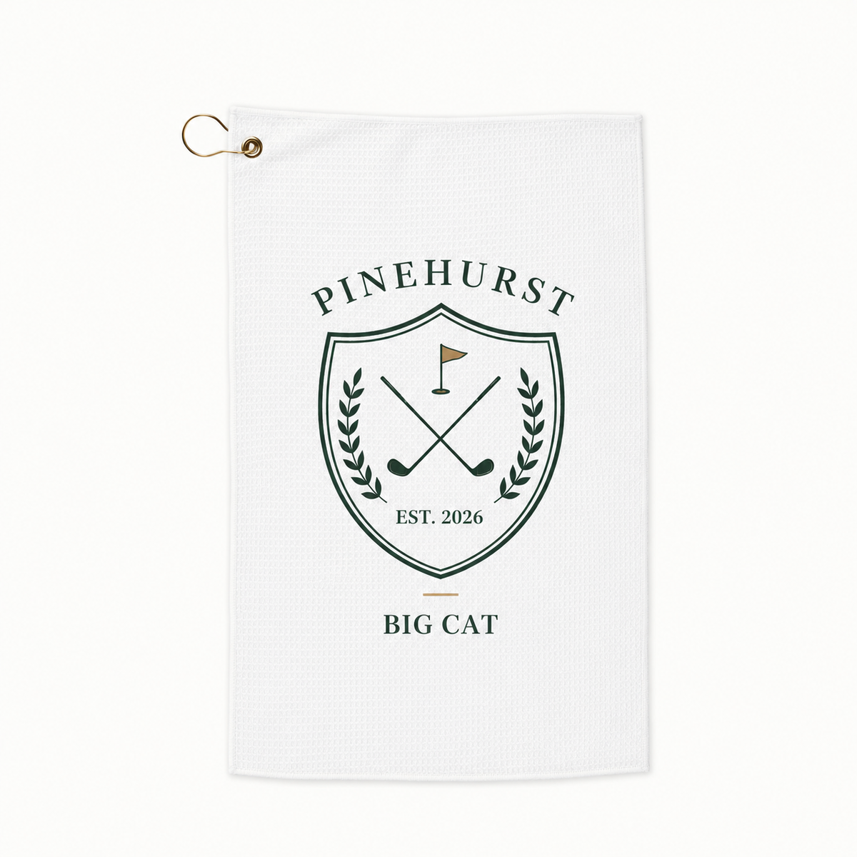 The Club Crest personalized golf towel style